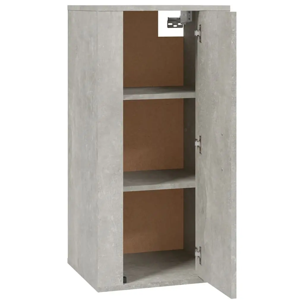 Wall Mounted TV Cabinet Grey Engineered Wood 3 Compartments 40 x 34.5 x 80 cm