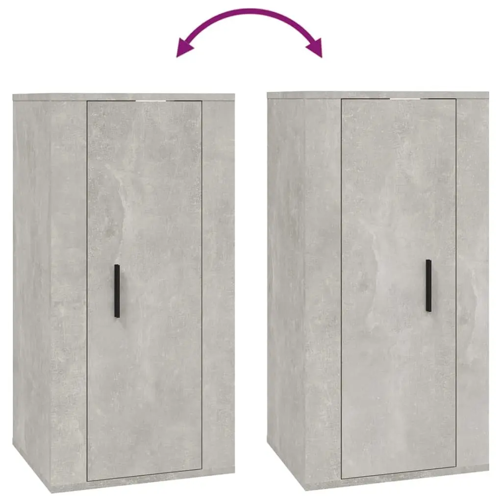 Wall Mounted TV Cabinet Grey Engineered Wood 3 Compartments 40 x 34.5 x 80 cm