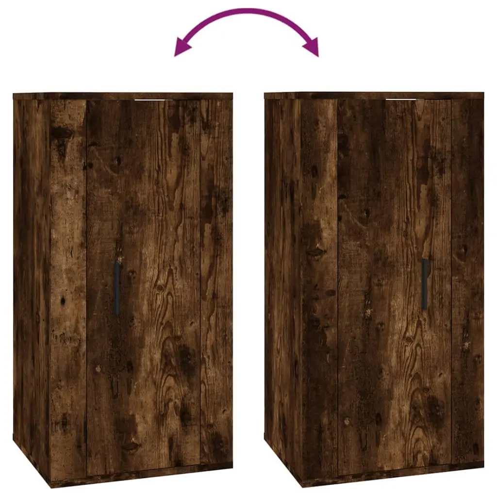 Wall Mounted TV Cabinet Storage Unit Brown Engineered Wood 40x34.5x80 cm
