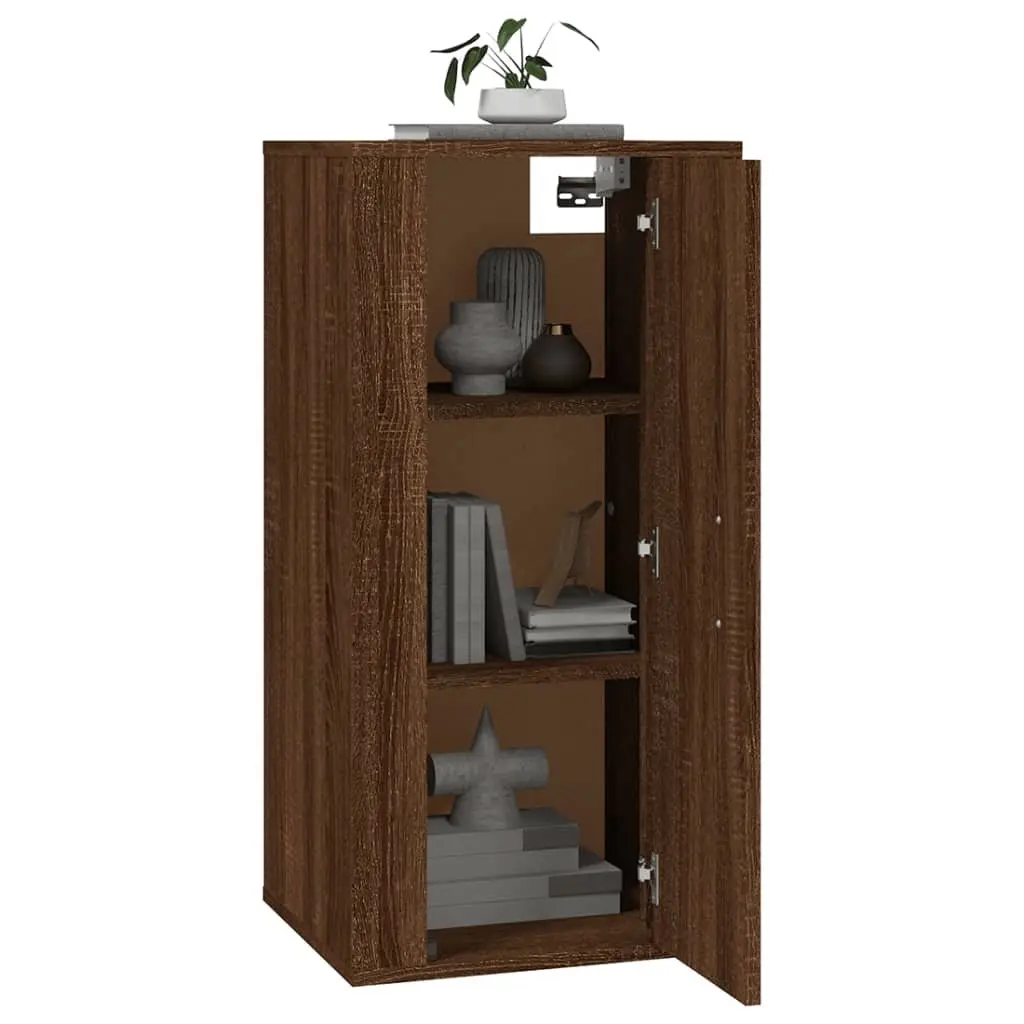 Wall Mounted TV Cabinet Brown Oak 40x34.5x80 cm Engineered Wood