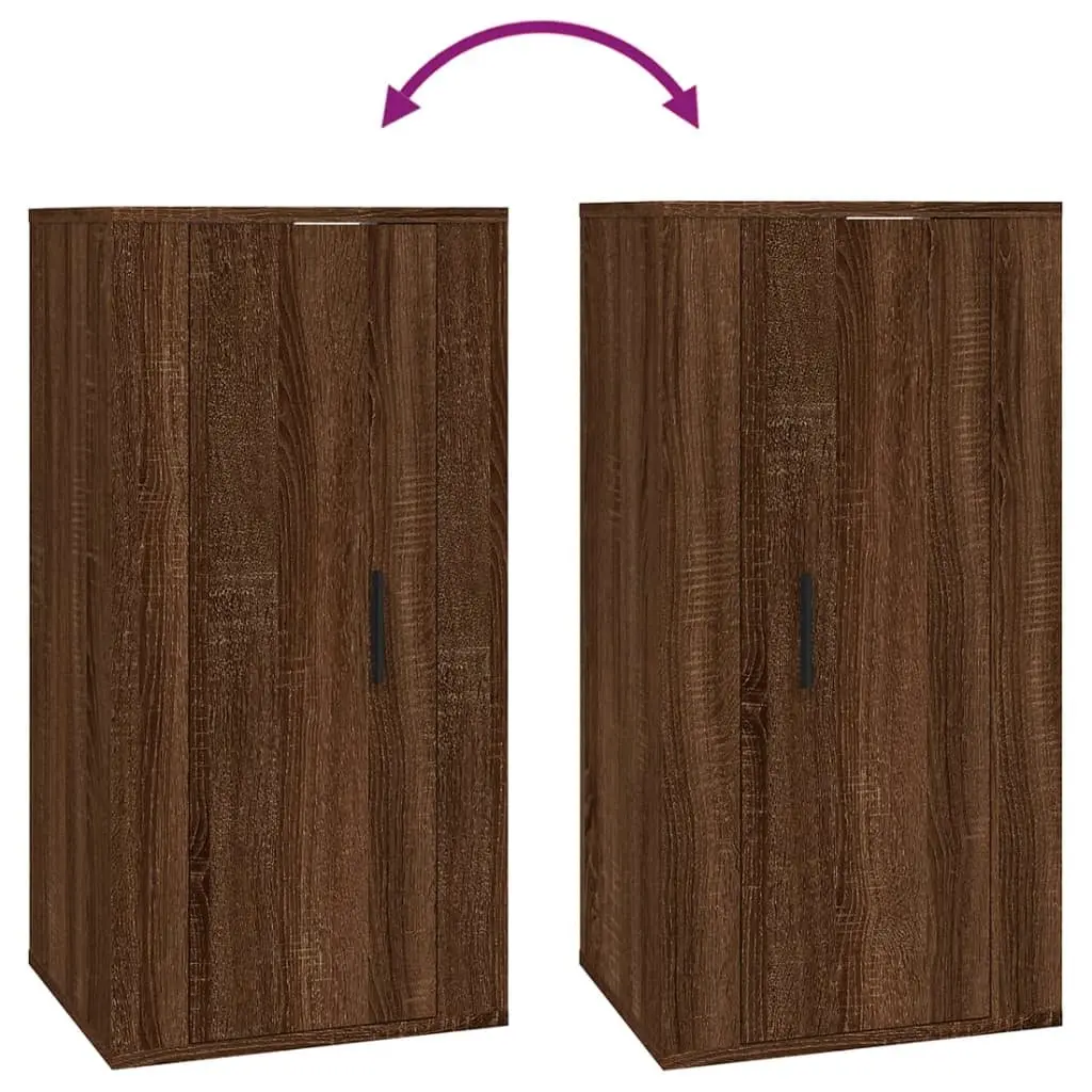 Wall Mounted TV Cabinet Brown Oak 40x34.5x80 cm Engineered Wood