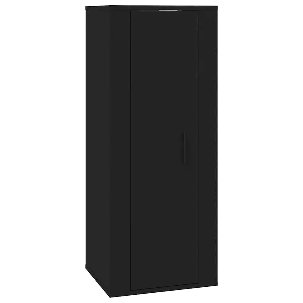 Wall Mounted TV Cabinet Black 40x34.5x100 cm Engineered Wood Media Storage Unit