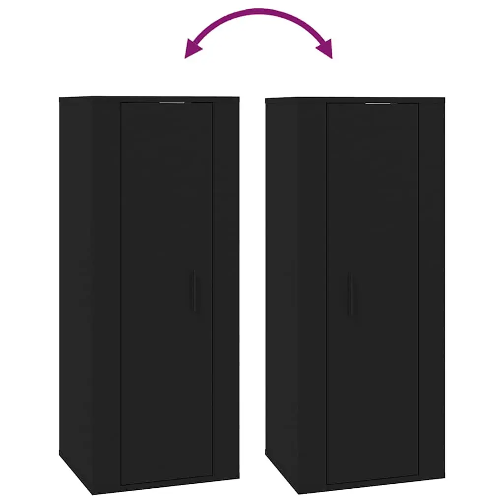 Wall Mounted TV Cabinet Black 40x34.5x100 cm Engineered Wood Media Storage Unit