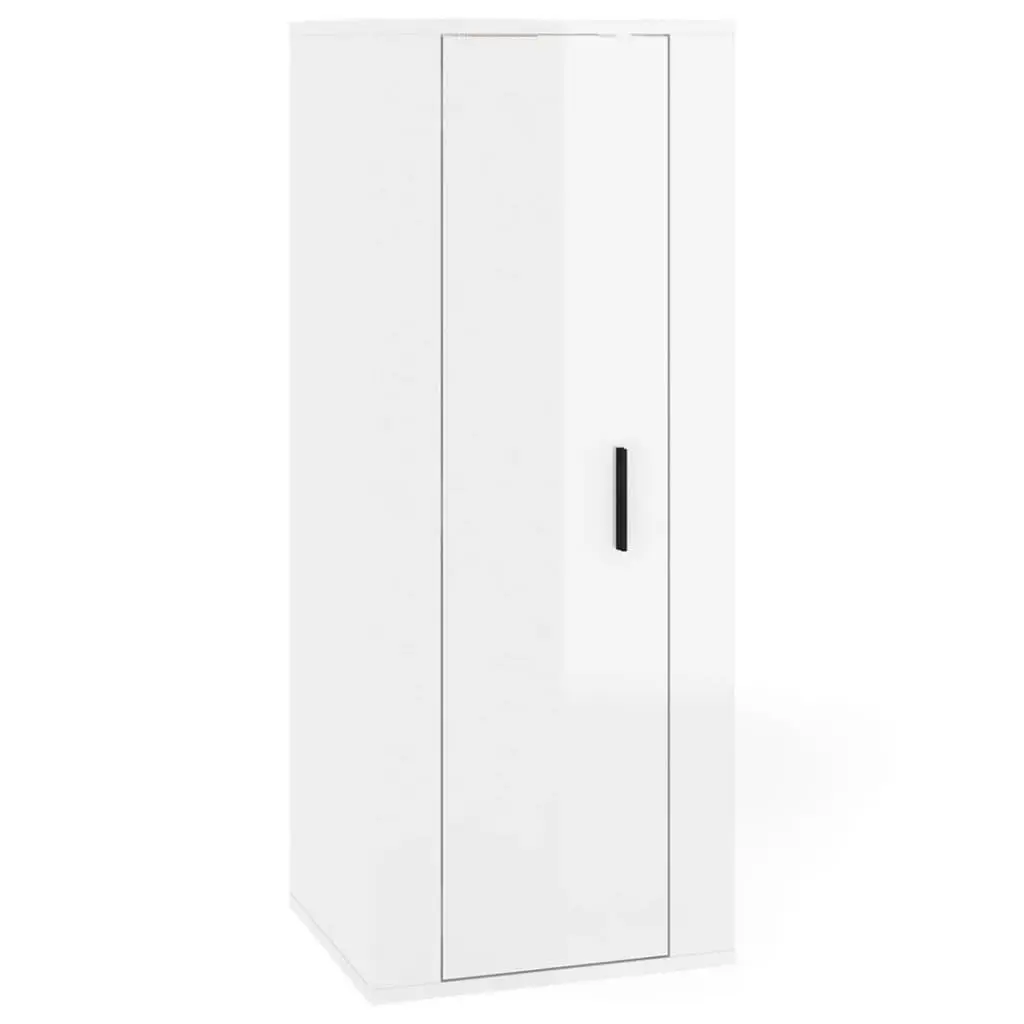 White High Gloss Wall Mounted TV Cabinet with Storage