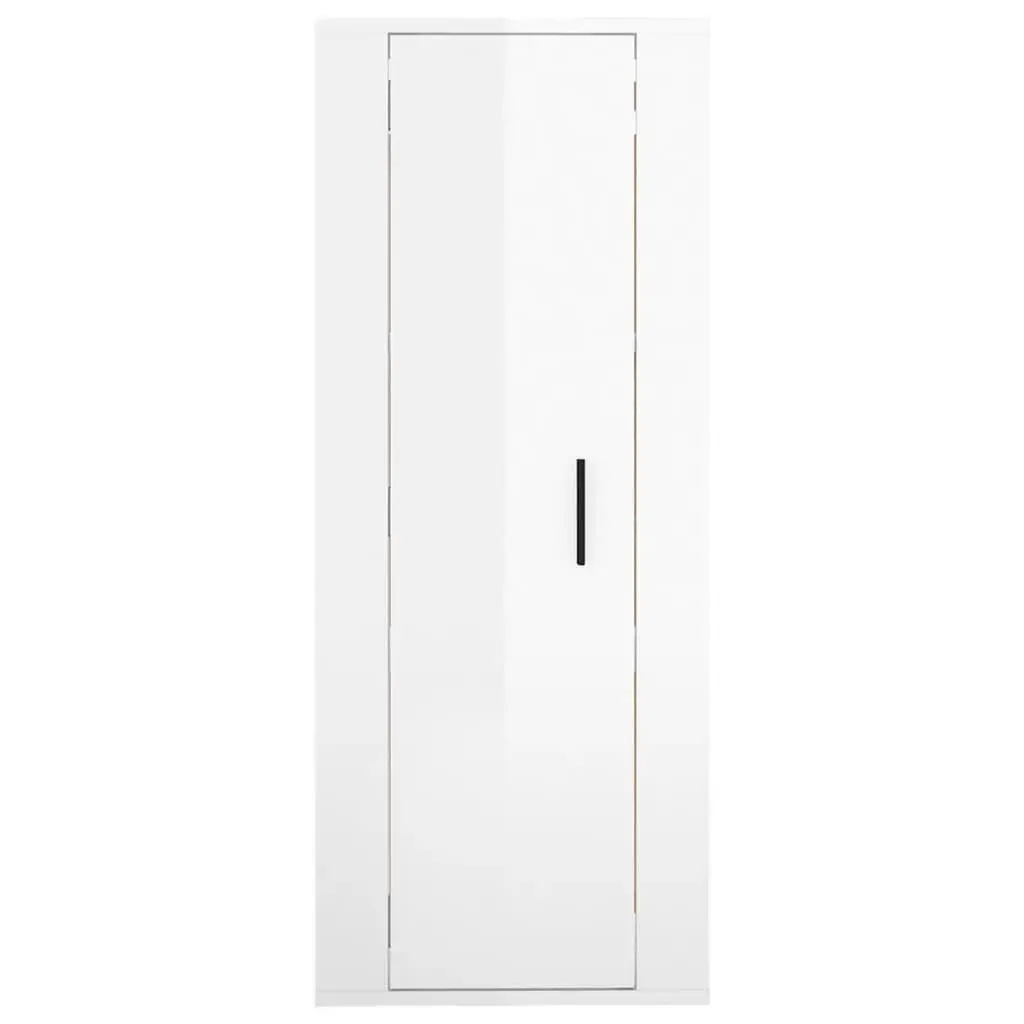 White High Gloss Wall Mounted TV Cabinet with Storage