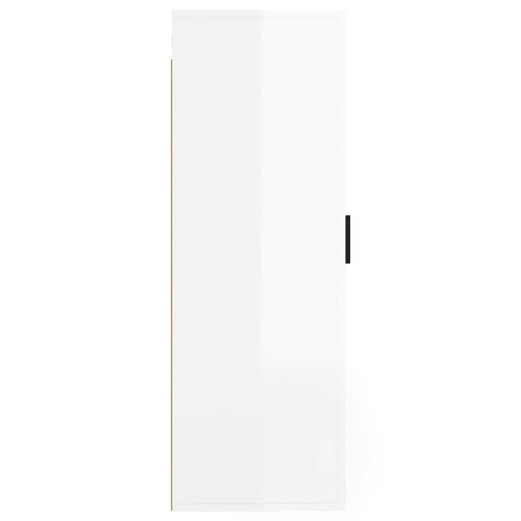 White High Gloss Wall Mounted TV Cabinet with Storage