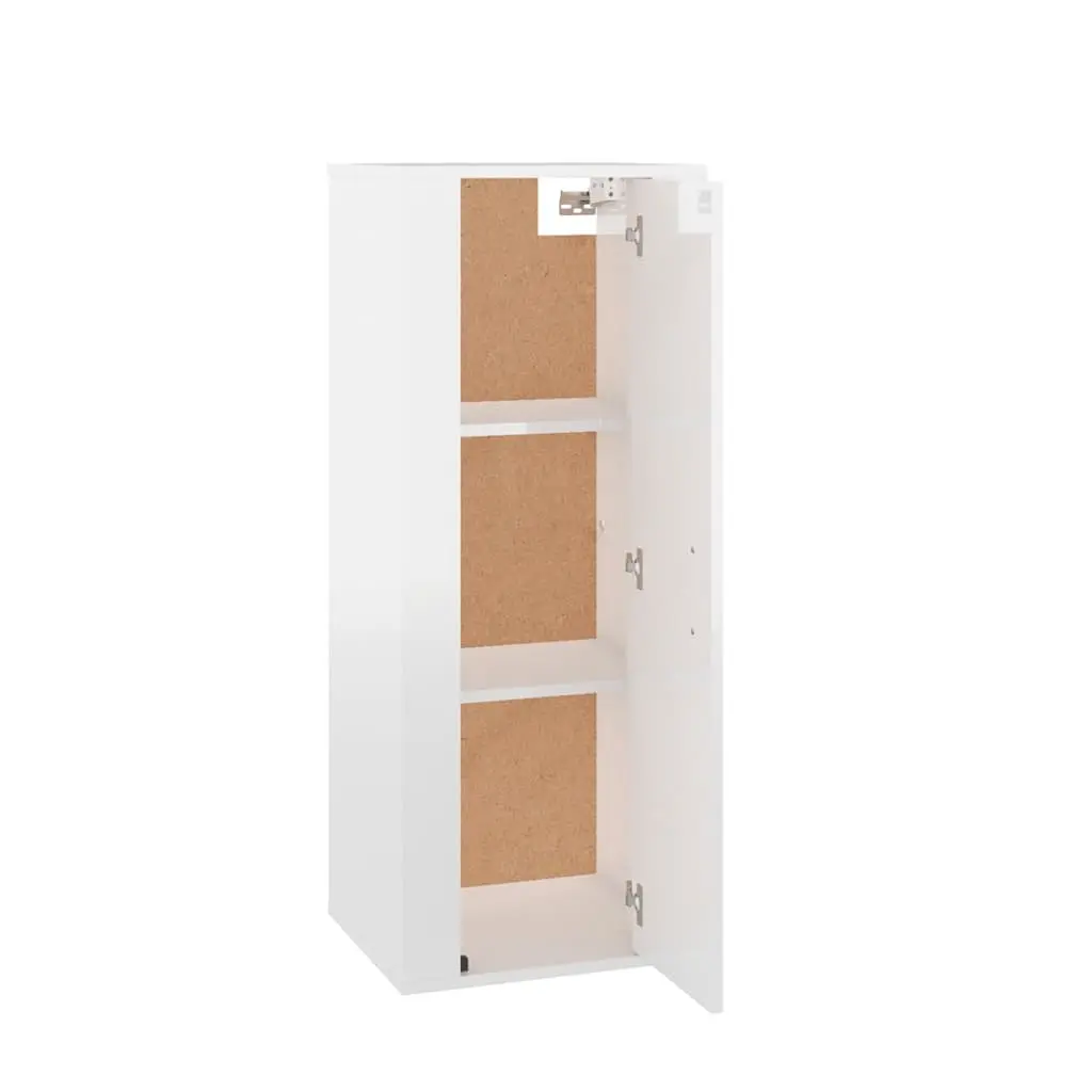 White High Gloss Wall Mounted TV Cabinet with Storage