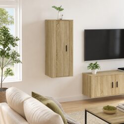 Elegant Wall Mounted TV Cabinet with Storage Brown