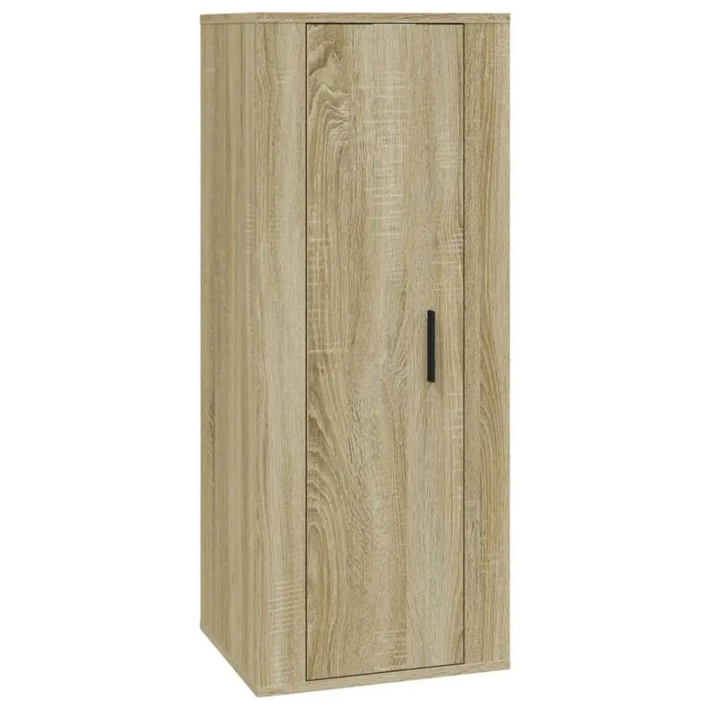 Wall Mounted TV Cabinet Brown Engineered Wood 3 Compartment Media Unit Display Shelf
