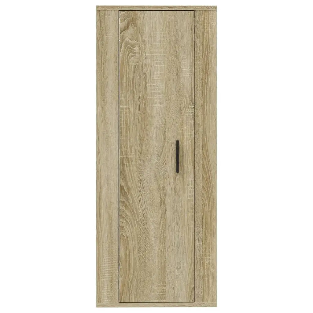 Wall Mounted TV Cabinet Brown Engineered Wood 3 Compartment Media Unit Display Shelf