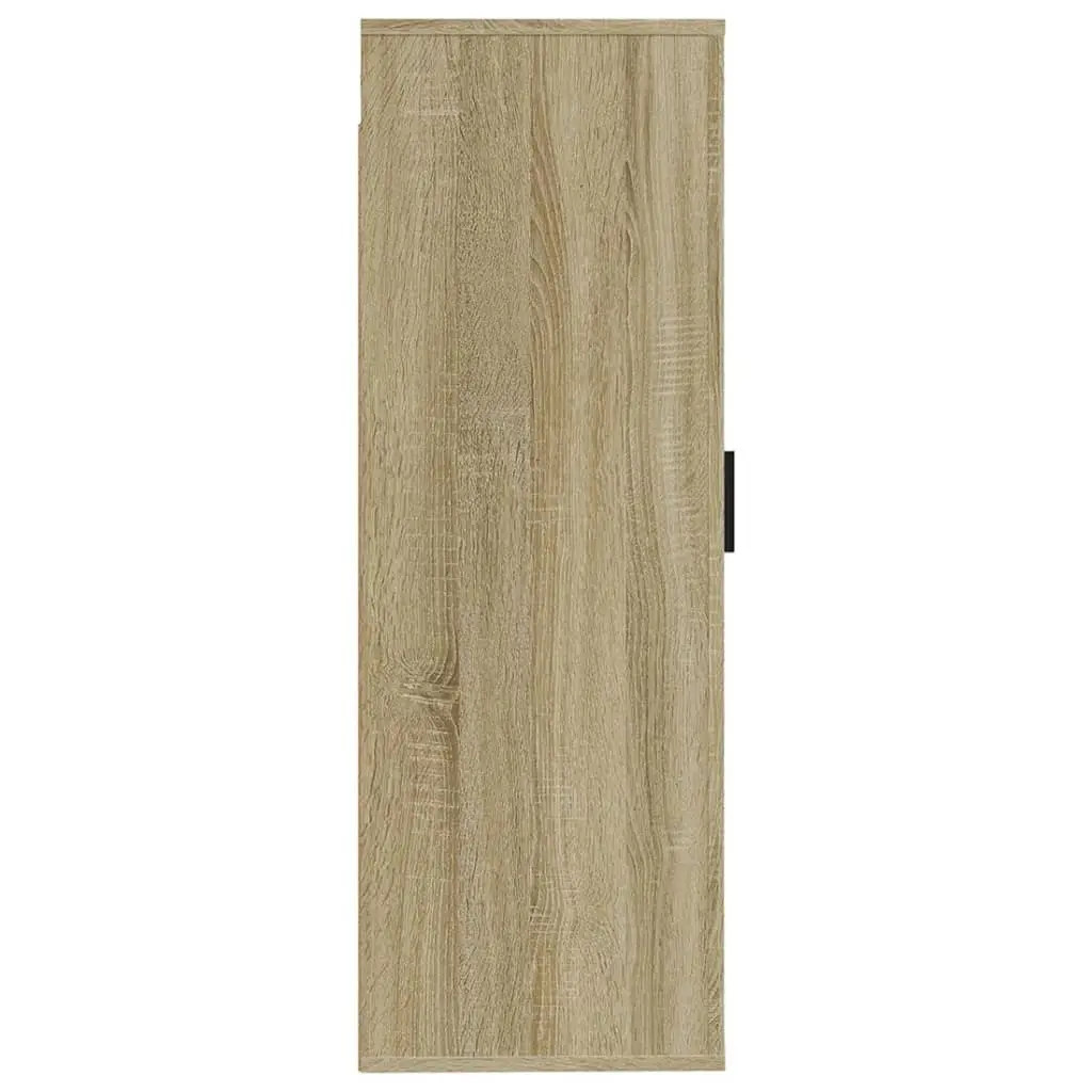 Wall Mounted TV Cabinet Brown Engineered Wood 3 Compartment Media Unit Display Shelf