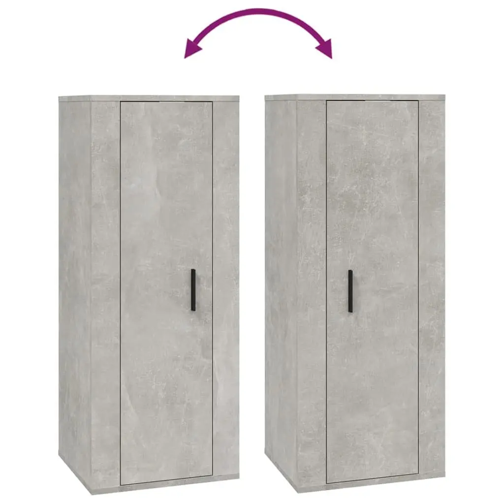 Wall Mounted TV Cabinet Grey 40x34.5x100cm Engineered Wood Media Storage Unit 3 Compartment