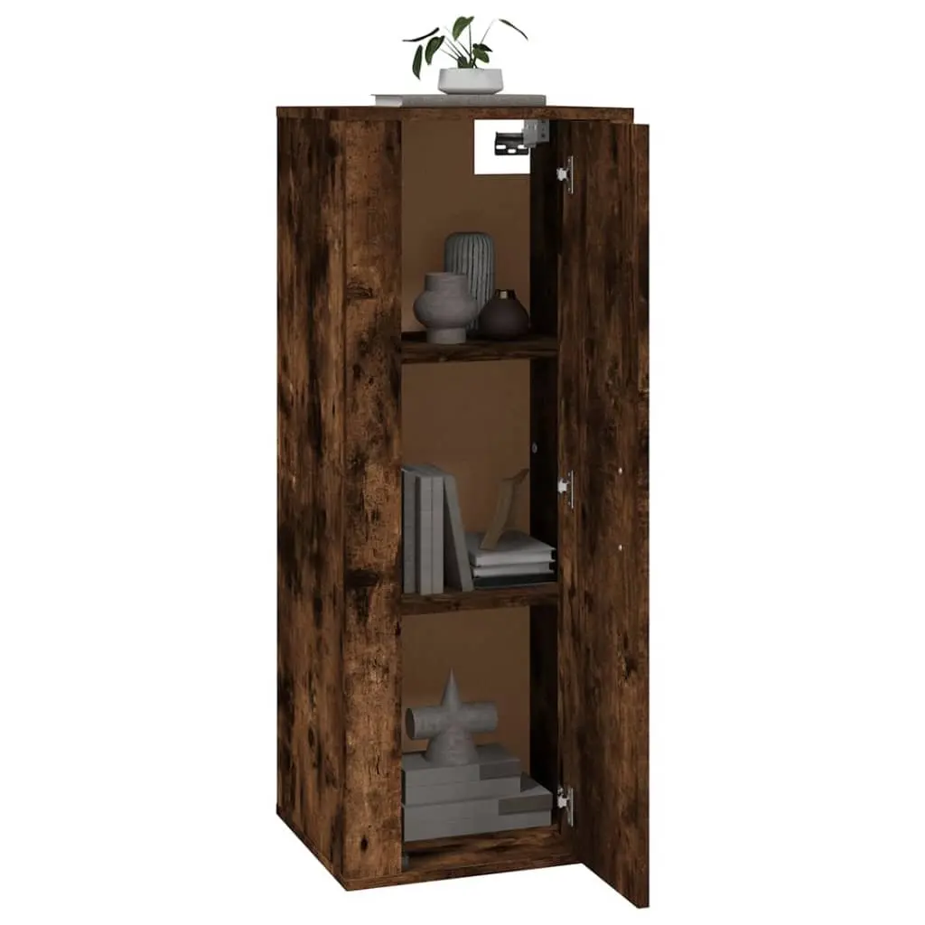 Engineered Wood Wall Mounted Media Unit Storage Brown 40x34.5x100cm