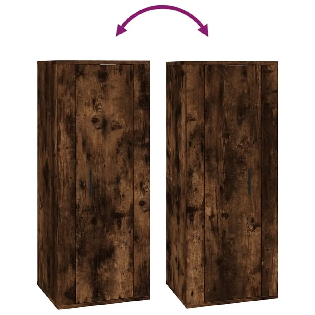 Engineered Wood Wall Mounted Media Unit Storage Brown 40x34.5x100cm