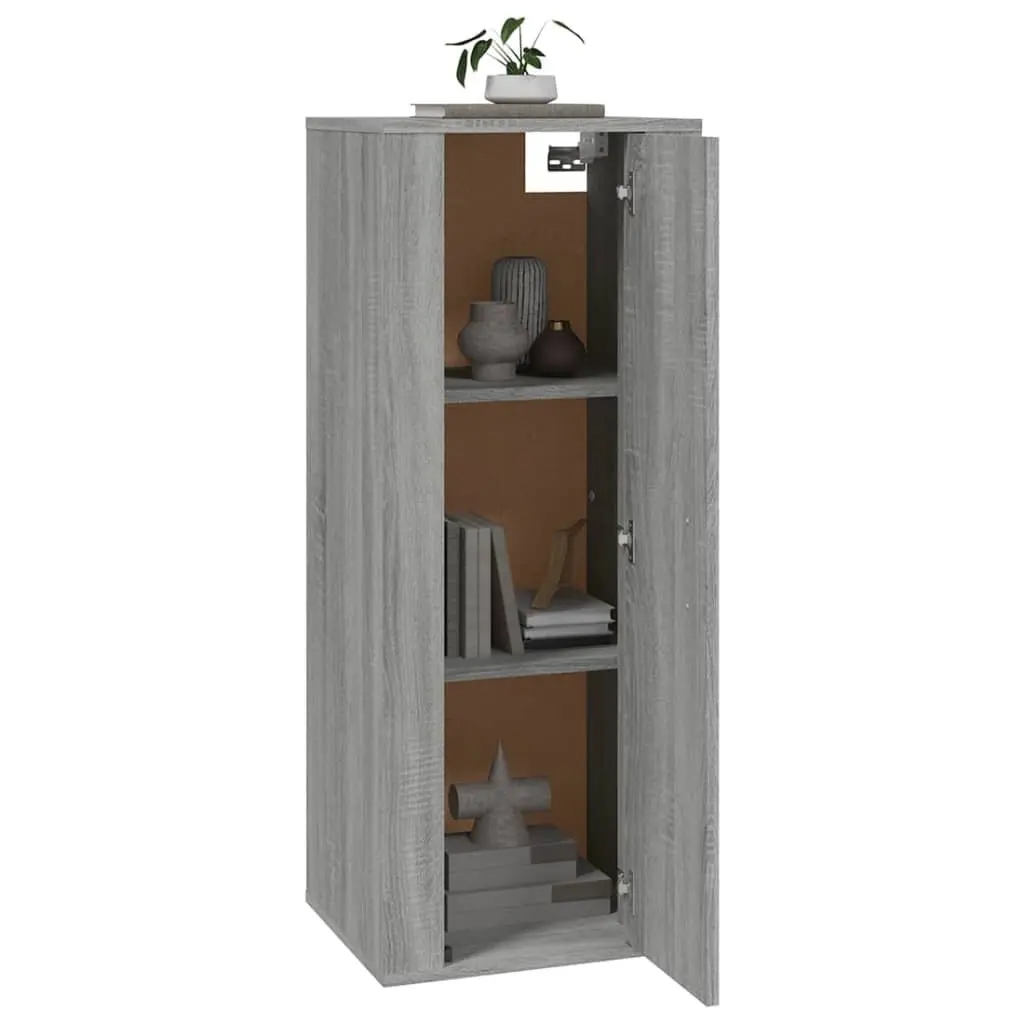 Wall Mounted TV Cabinet Grey Sonoma 40x34.5x100cm Engineered Wood Storage Unit Media Stand