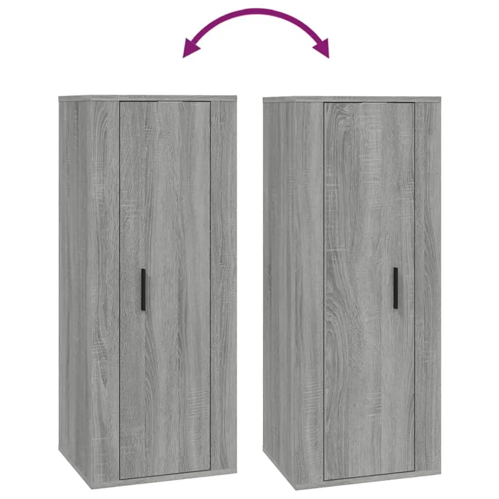 Wall Mounted TV Cabinet Grey Sonoma 40x34.5x100cm Engineered Wood Storage Unit Media Stand