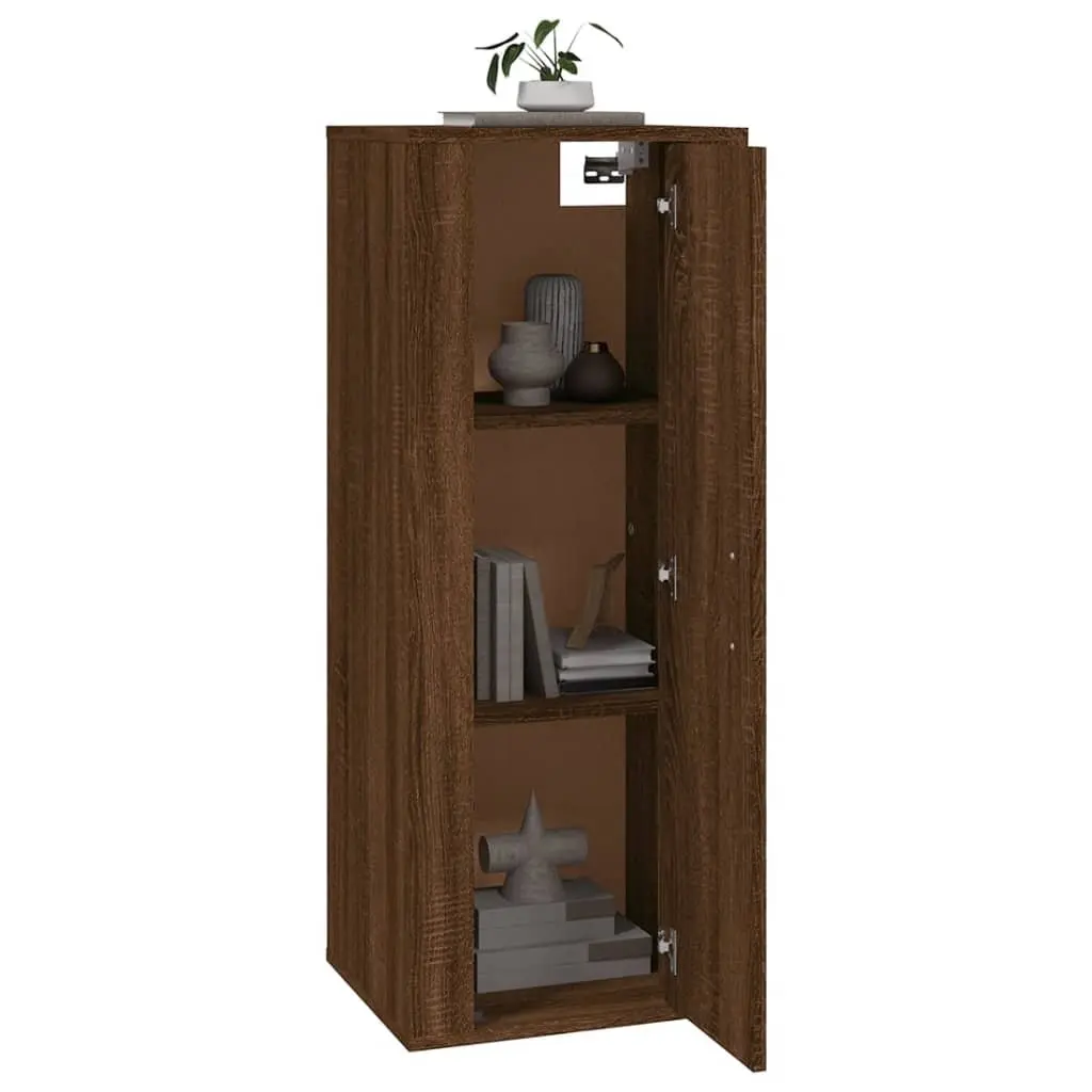 Wall Mounted TV Cabinet Brown Oak 40x34.5x100cm Engineered Wood Media Storage Unit
