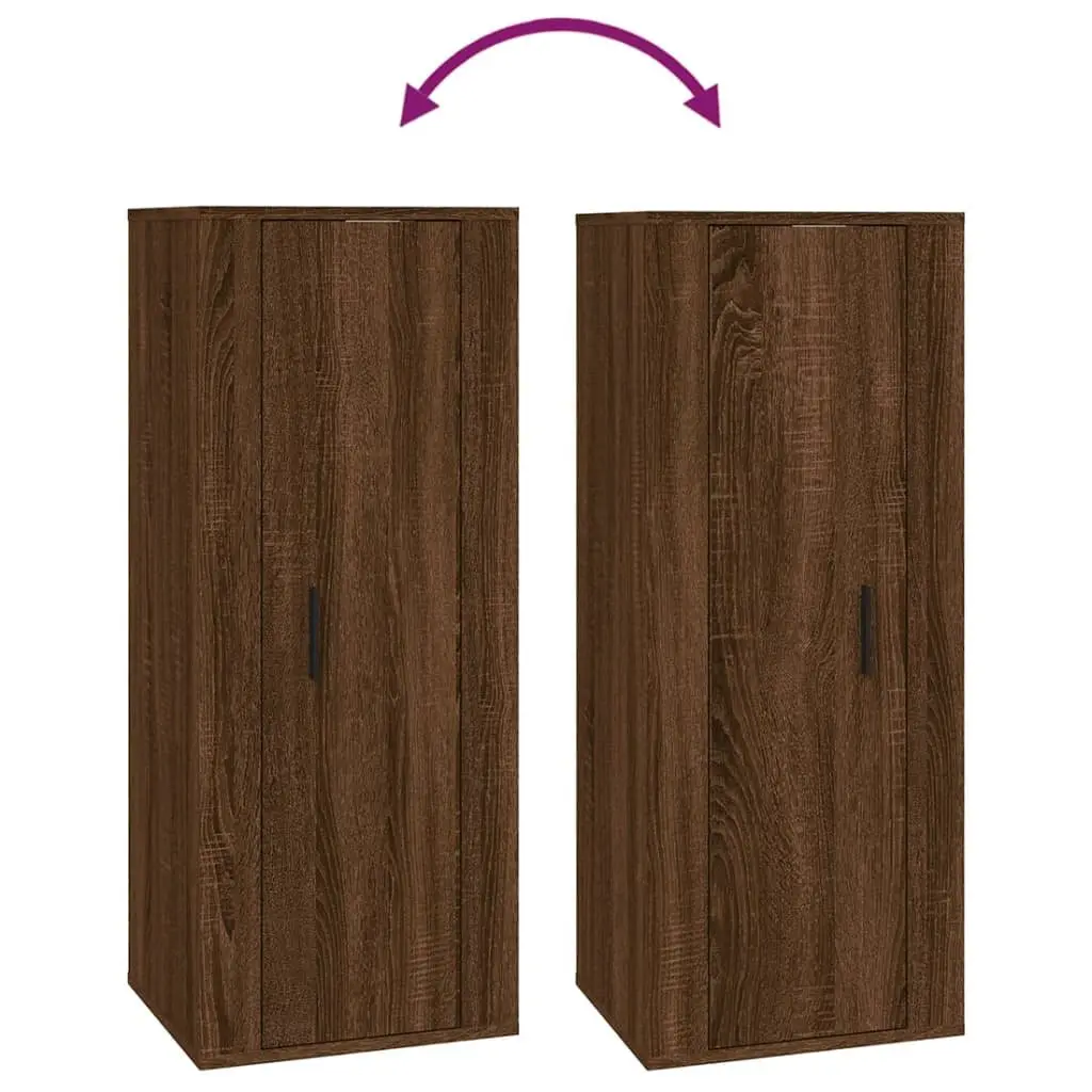 Wall Mounted TV Cabinet Brown Oak 40x34.5x100cm Engineered Wood Media Storage Unit