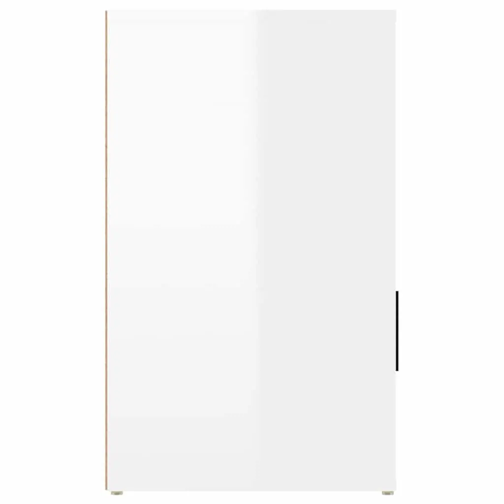 Bedside Cabinet High Gloss White 50x36x60 cm Engineered Wood Nightstand Side Table with Drawer
