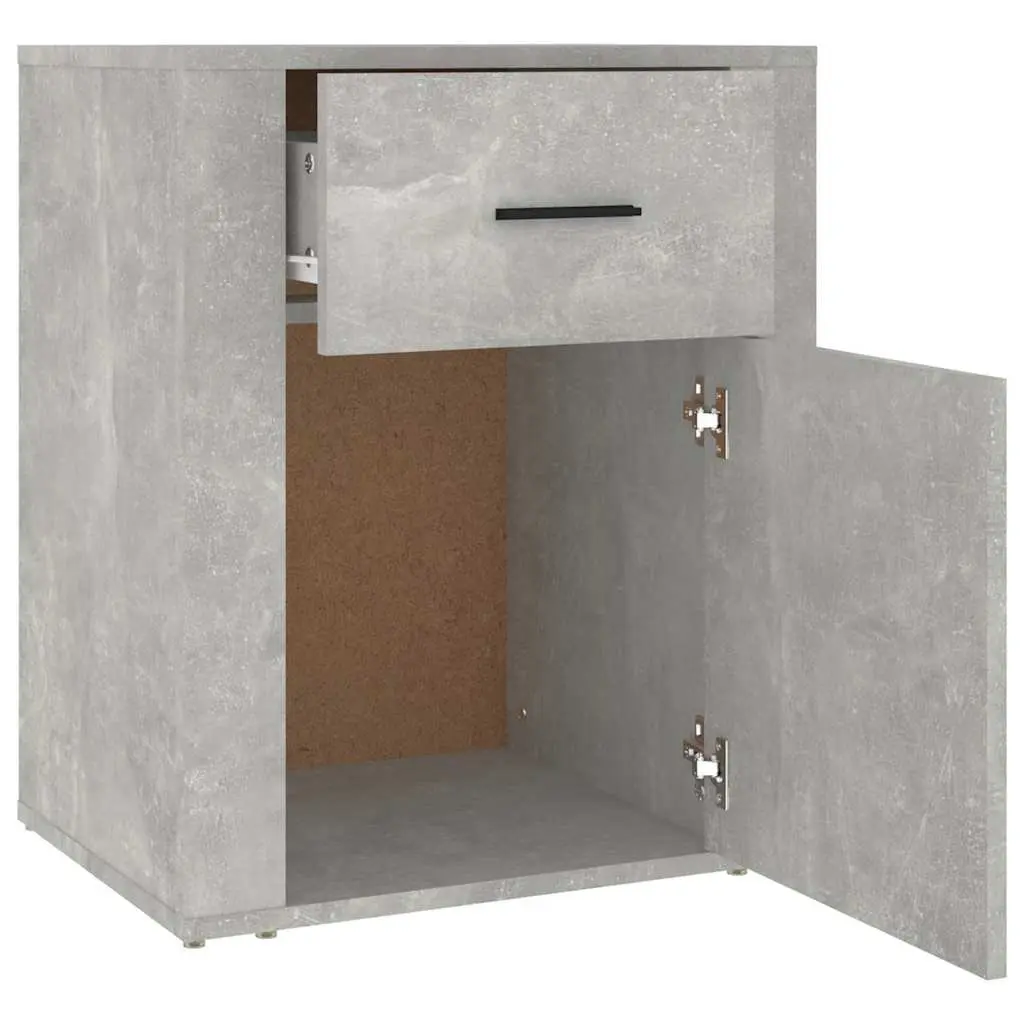 Grey Nightstand Bedside Cabinet Storage Compartment Drawer Engineered Wood 50x36x60cm