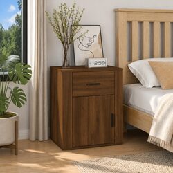 Brown Oak Bedside Cabinet 50x36x60 cm with Drawer
