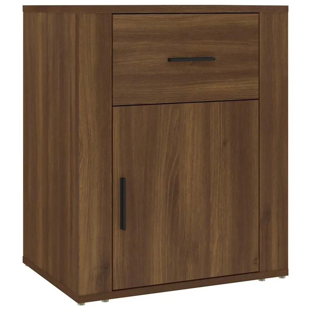 Bedside Cabinet Brown Oak 50x36x60 cm Engineered Wood Nightstand with Drawer