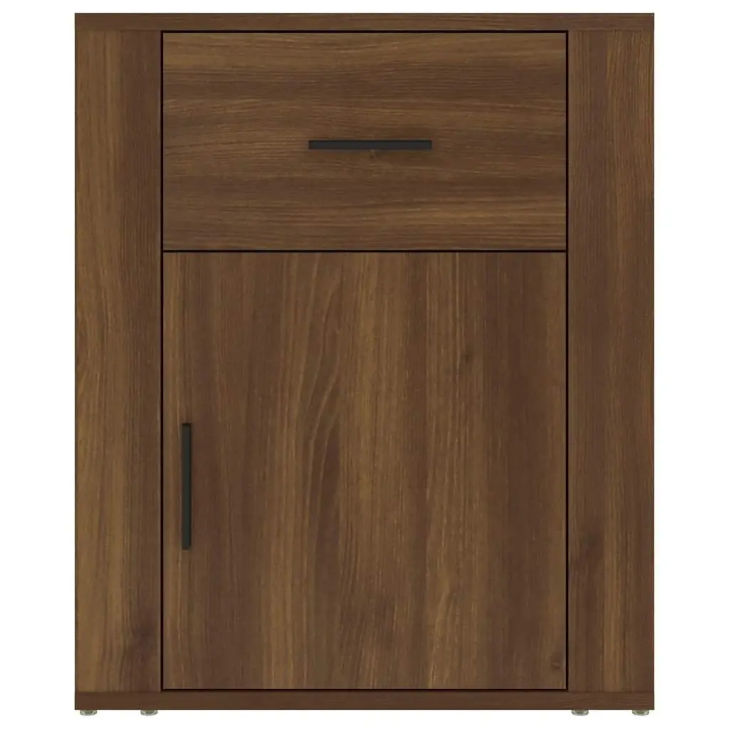 Bedside Cabinet Brown Oak 50x36x60 cm Engineered Wood Nightstand with Drawer