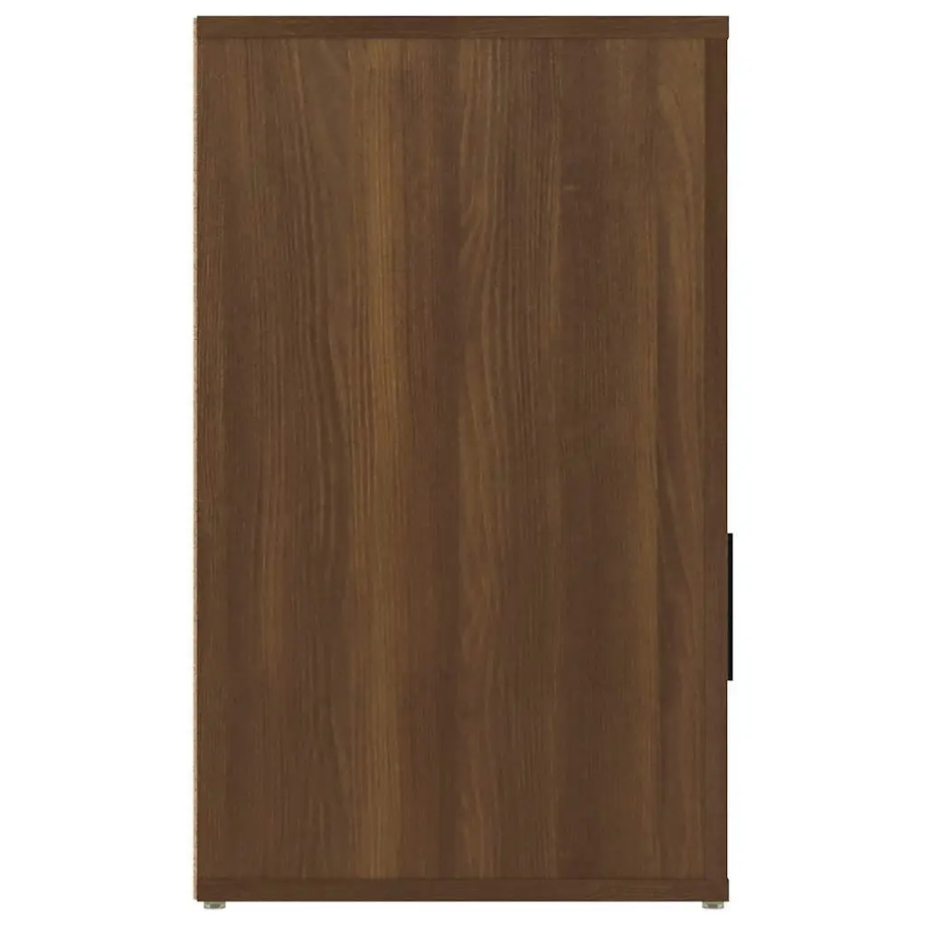 Bedside Cabinet Brown Oak 50x36x60 cm Engineered Wood Nightstand with Drawer