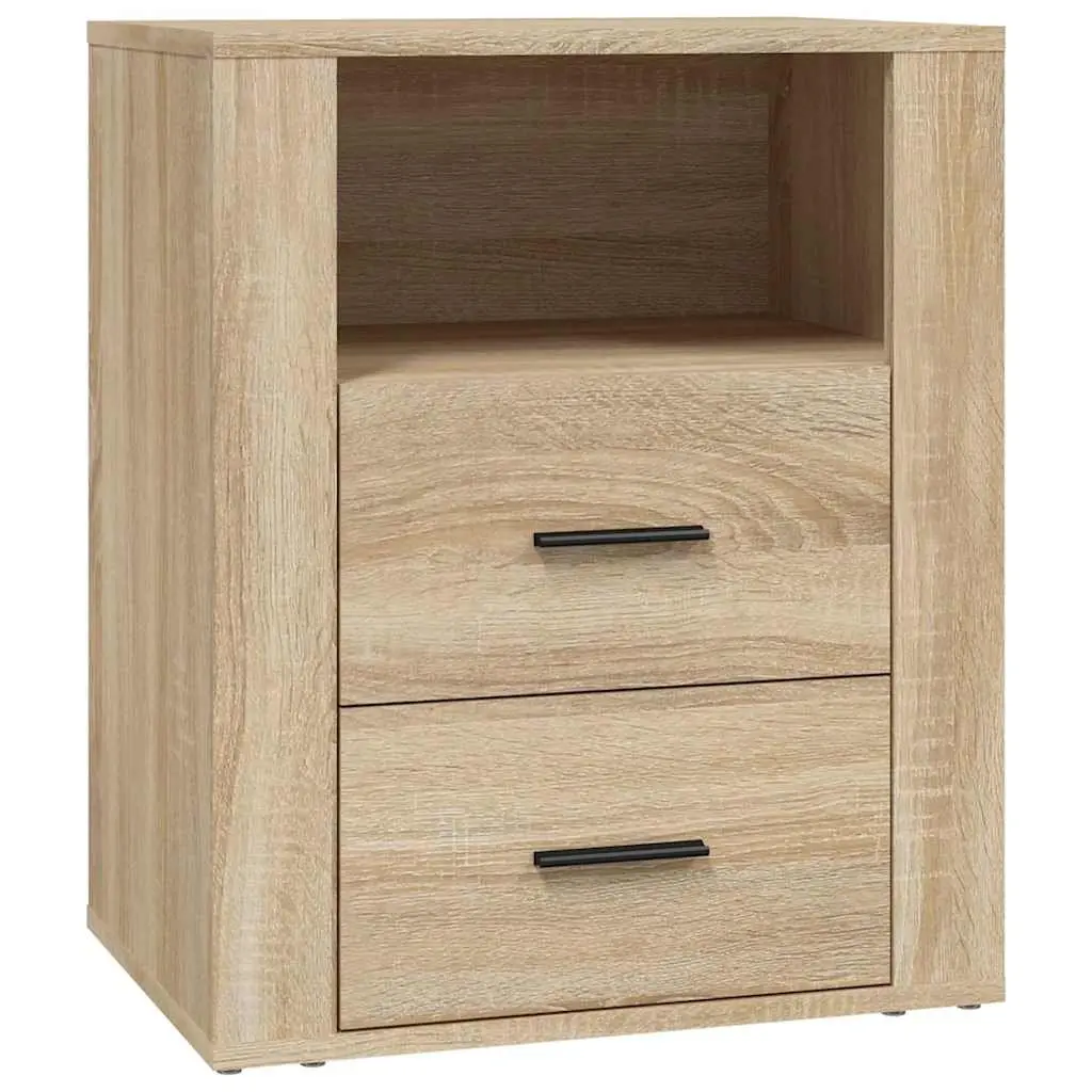 Bedside Cabinet Brown 50x36x60cm Engineered Wood Storage Drawers