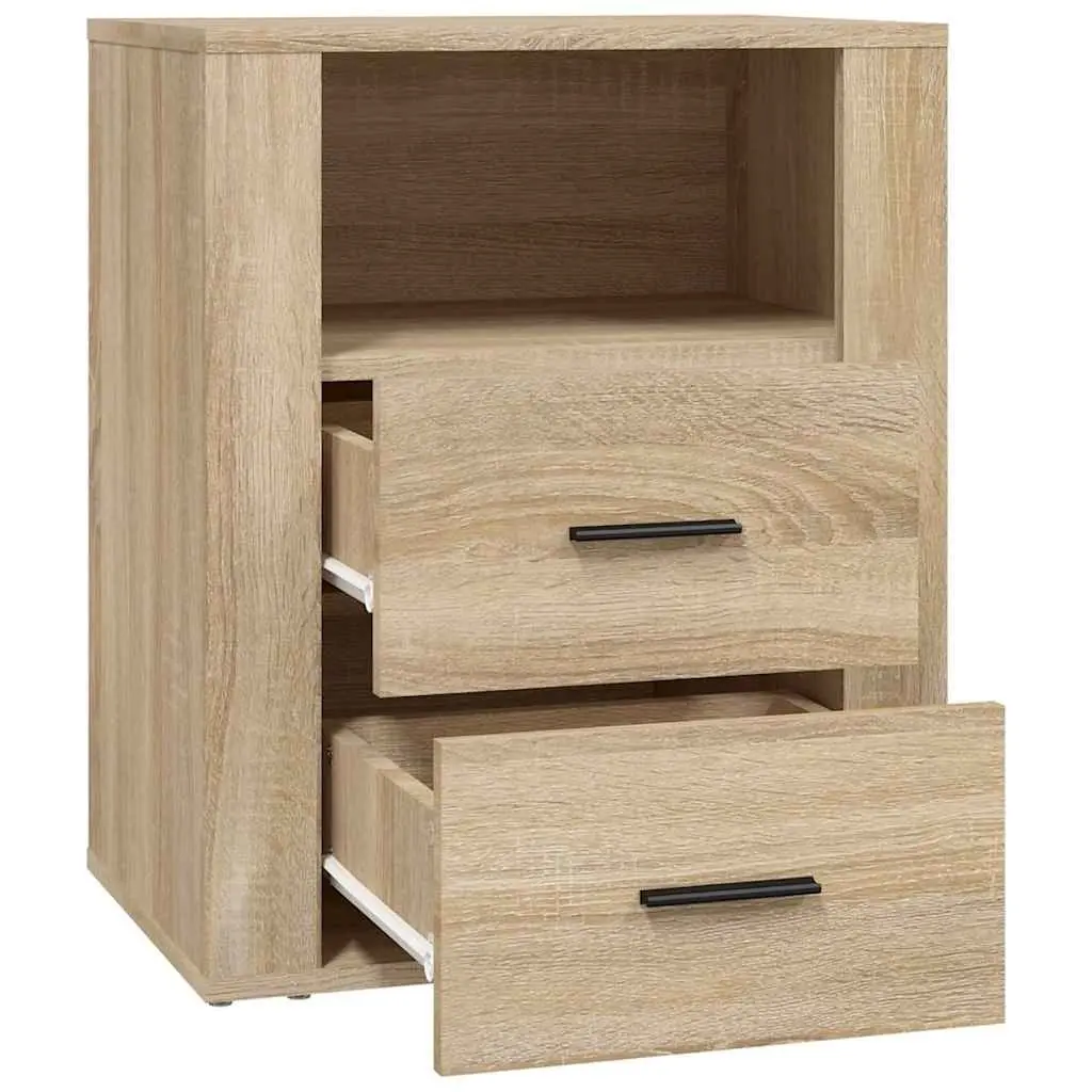 Bedside Cabinet Brown 50x36x60cm Engineered Wood Storage Drawers