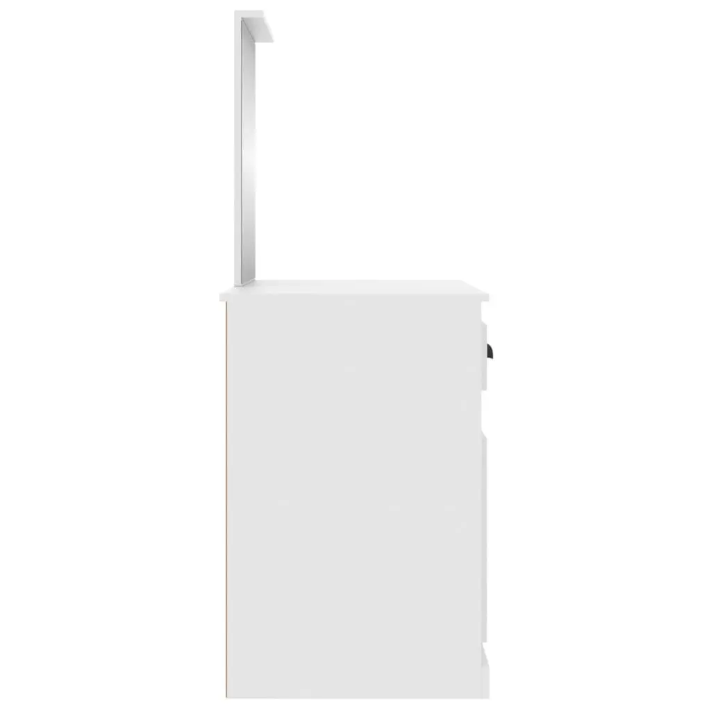 White Bedroom Vanity Unit with Mirror 90x50cm