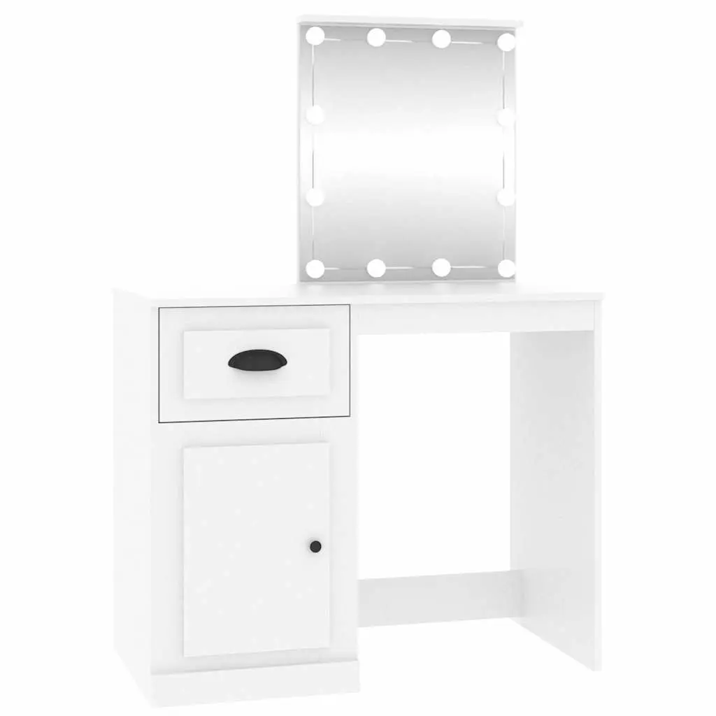 White Dressing Table with LED Mirror