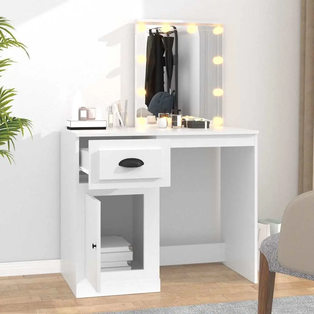 White Dressing Table with LED Mirror