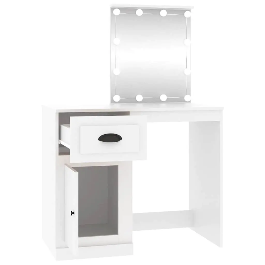 White Dressing Table with LED Mirror
