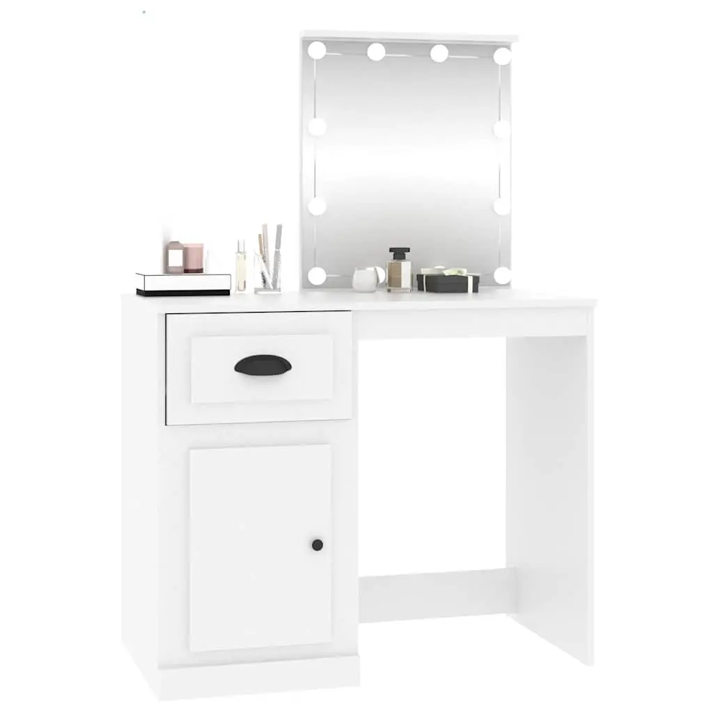 White Dressing Table with LED Mirror
