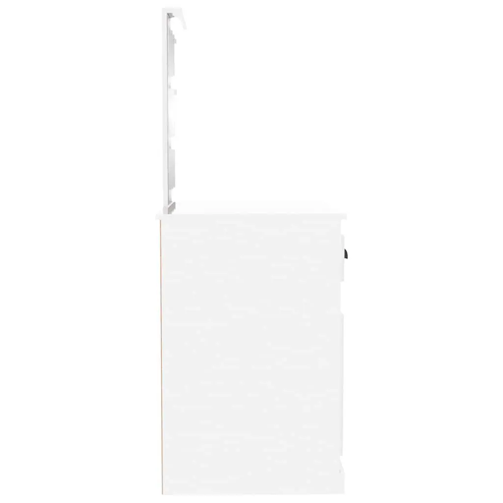 White High Gloss Vanity Makeup Desk with LED Mirror