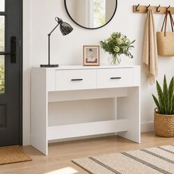 White Console Table for Entryway 100x39x75 cm