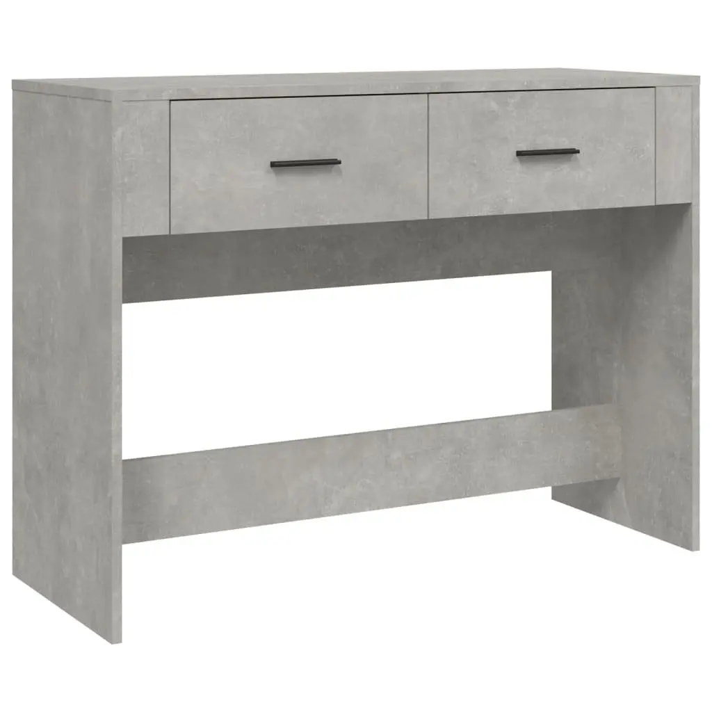 Console Table Grey Engineered Wood 100cm with 2 Drawers
