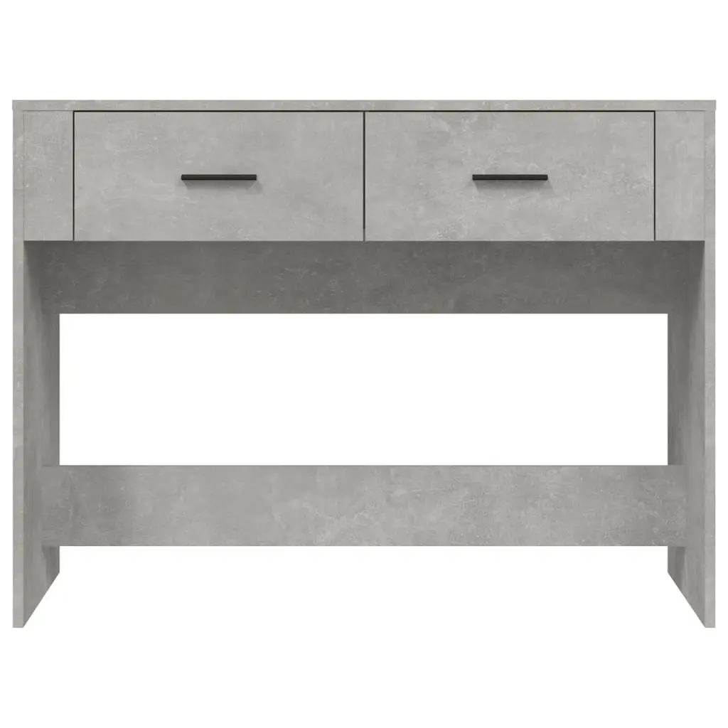 Console Table Grey Engineered Wood 100cm with 2 Drawers