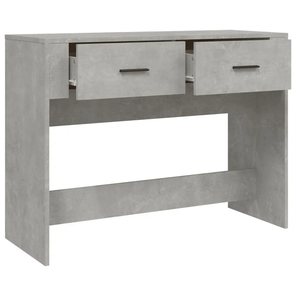 Console Table Grey Engineered Wood 100cm with 2 Drawers