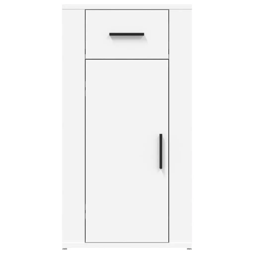 Desk Cabinet White Engineered Wood 40W x 49D x 75H cm Storage Organizer