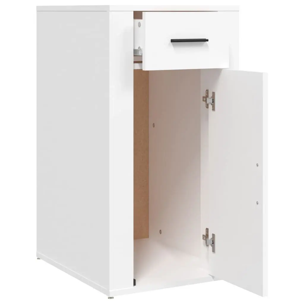 Desk Cabinet White Engineered Wood 40W x 49D x 75H cm Storage Organizer