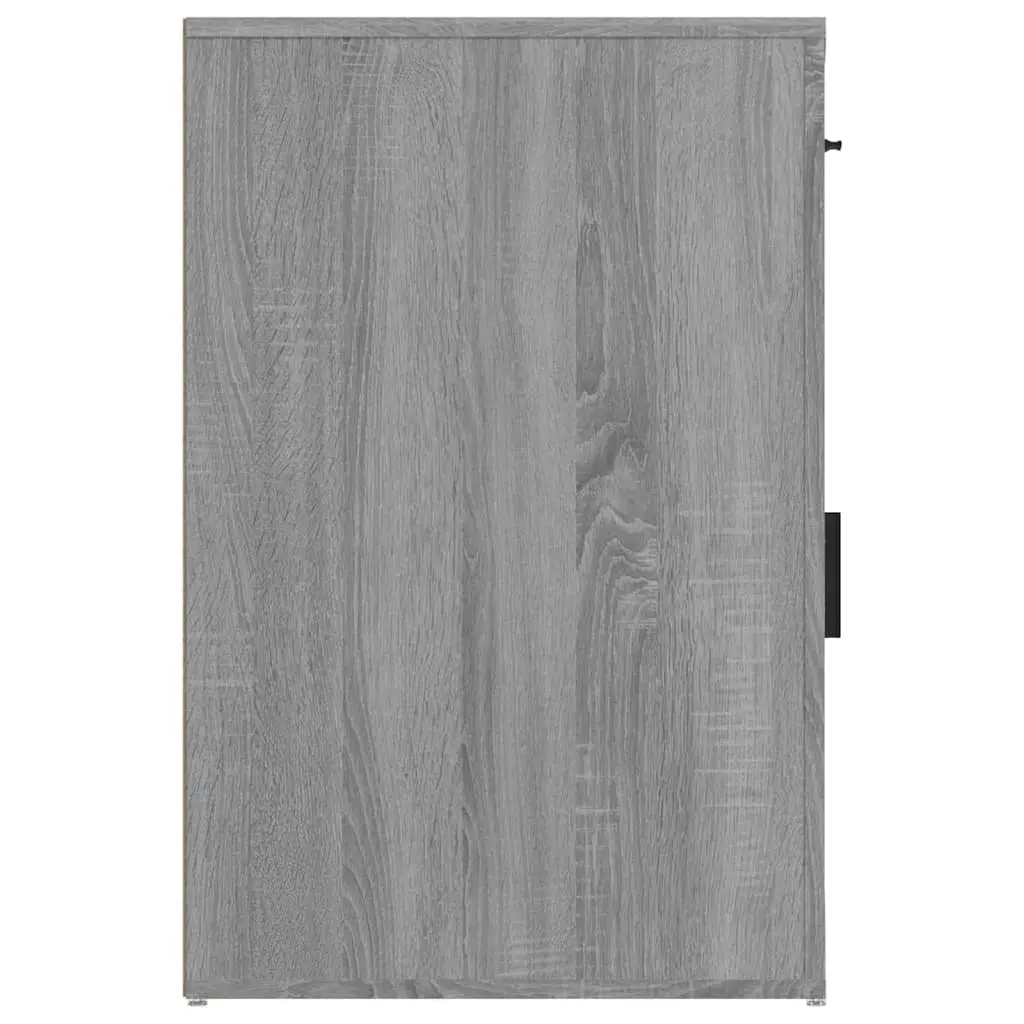 Grey Engineered Wood Desk Cabinet with Drawer and Door