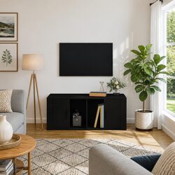 Elegant Black TV Cabinet 100x35x40 cm for Media Storage