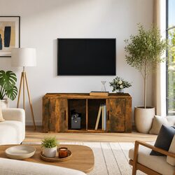 Cozy Brown Engineered Wood TV Cabinet with Compartments