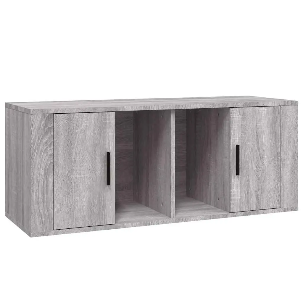 TV Cabinet Grey 100x35x40 cm Engineered Wood Media Storage Unit Living Room Furniture