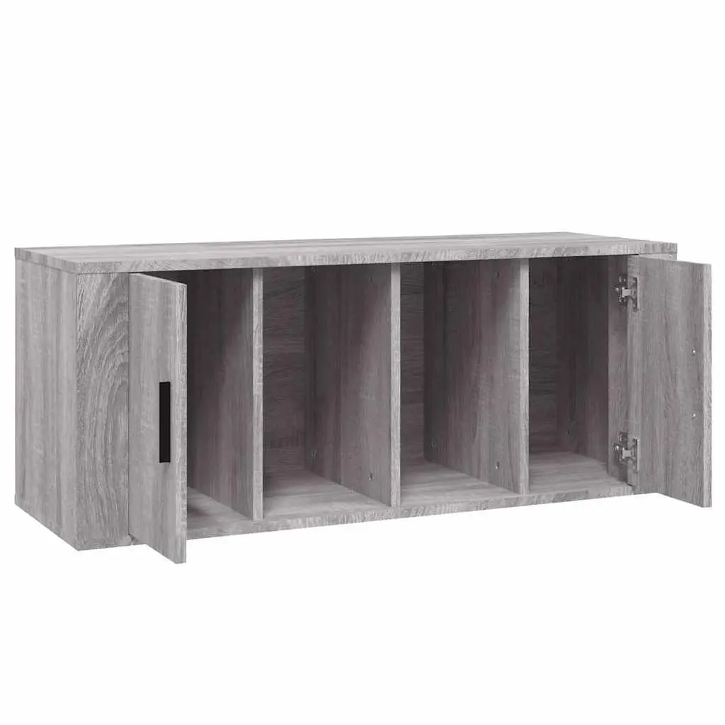 TV Cabinet Grey 100x35x40 cm Engineered Wood Media Storage Unit Living Room Furniture