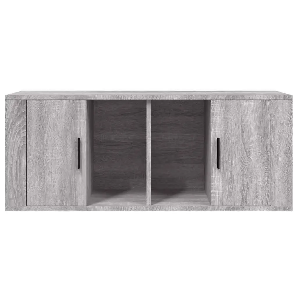 TV Cabinet Grey 100x35x40 cm Engineered Wood Media Storage Unit Living Room Furniture