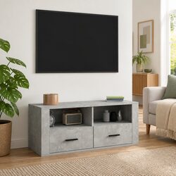 Concrete Grey TV Cabinet for Modern Living Spaces