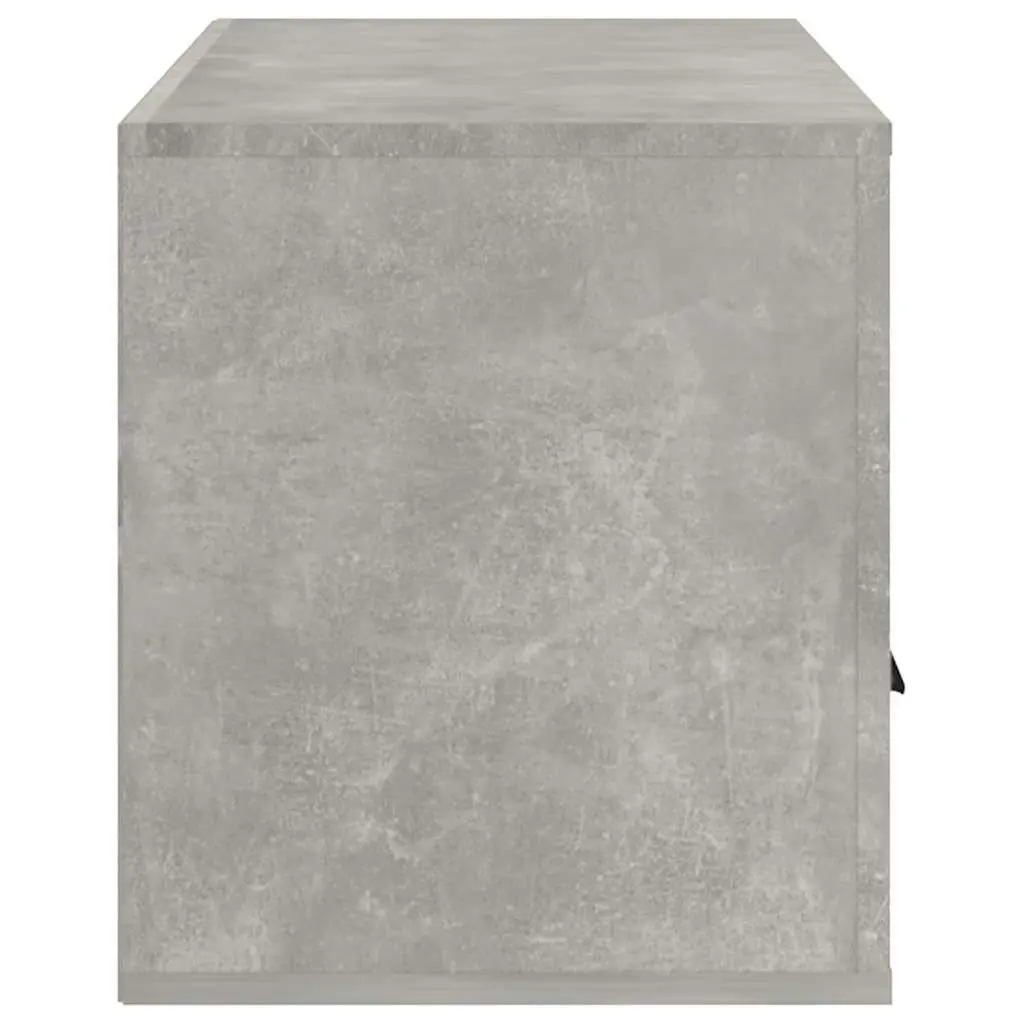 TV Cabinet Concrete Grey Storage Unit Engineered Wood Media Entertainment